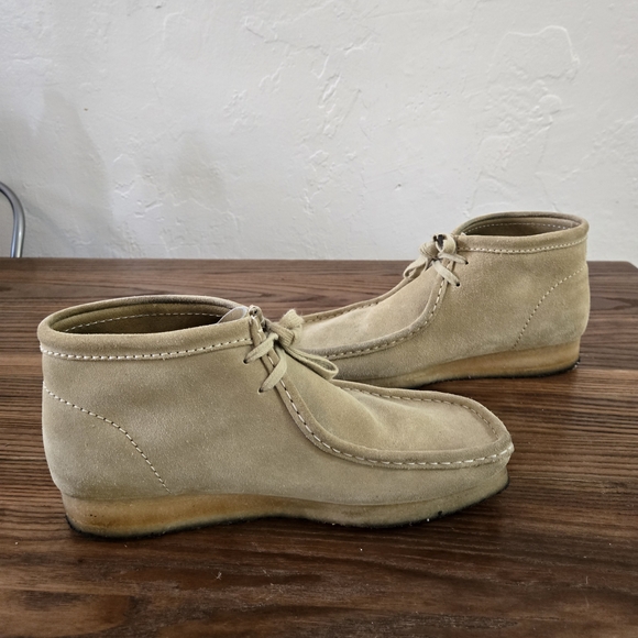 Clarks Collection Wallabees Mens 10 Maple Leather Chukka Ankle Boots Lace Up - Picture 4 of 10